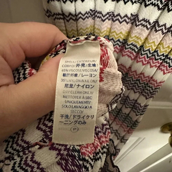 Rebecca Minkoff Multi Stripes Midi Dress Scoop Rib Knit Neck Size Medium - Picture 7 of 8